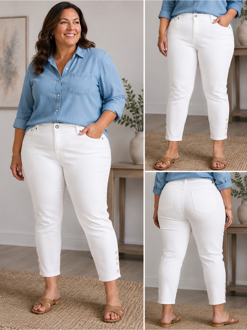 Ralph Lauren Slim Straight White Jeans